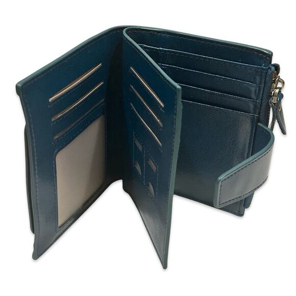 Faux Leather Compact Wallet Billfold Boho Festival Concert Night Out Colorful - Picture 4 of 9